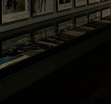 Imagem ilustrativa de vitrine de acervo com publicações